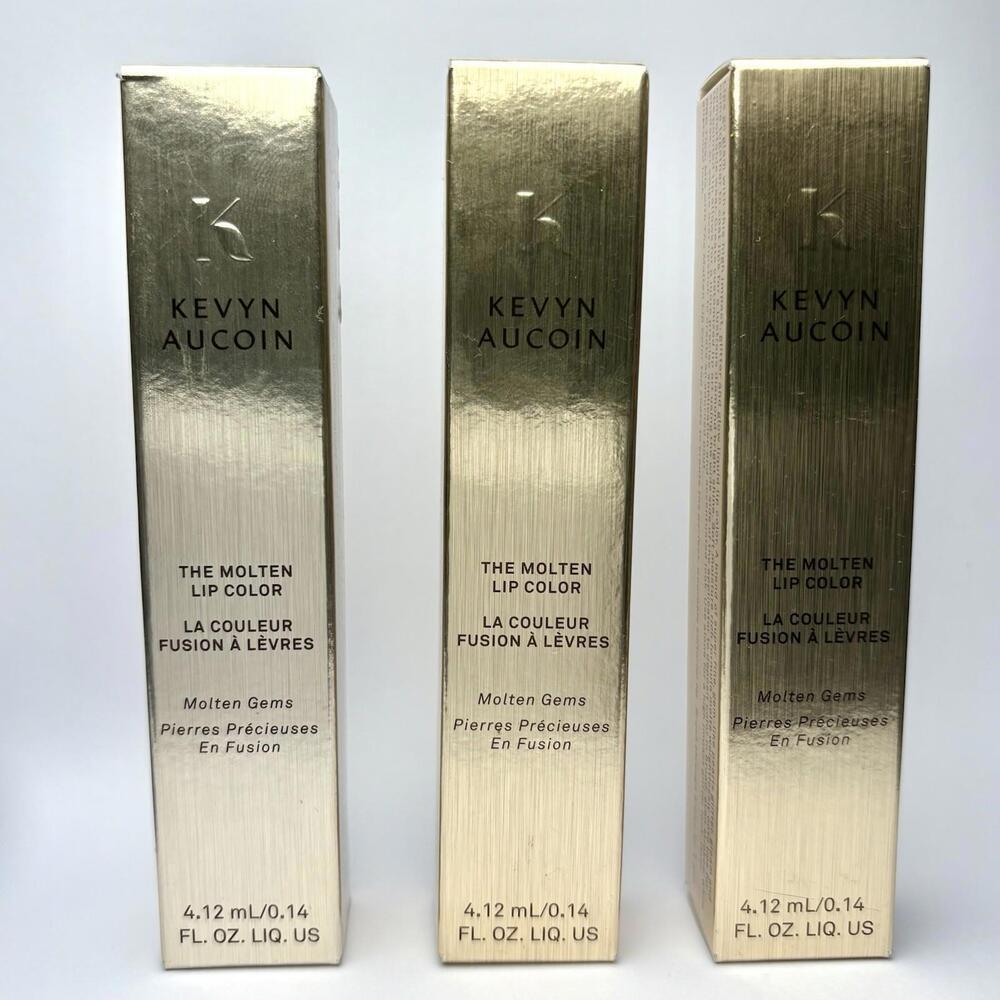 Kevyn Aucoin‎ Set of 3x Molten Lip Color Gloss Molten Gems & Blue Amethyst NIB
